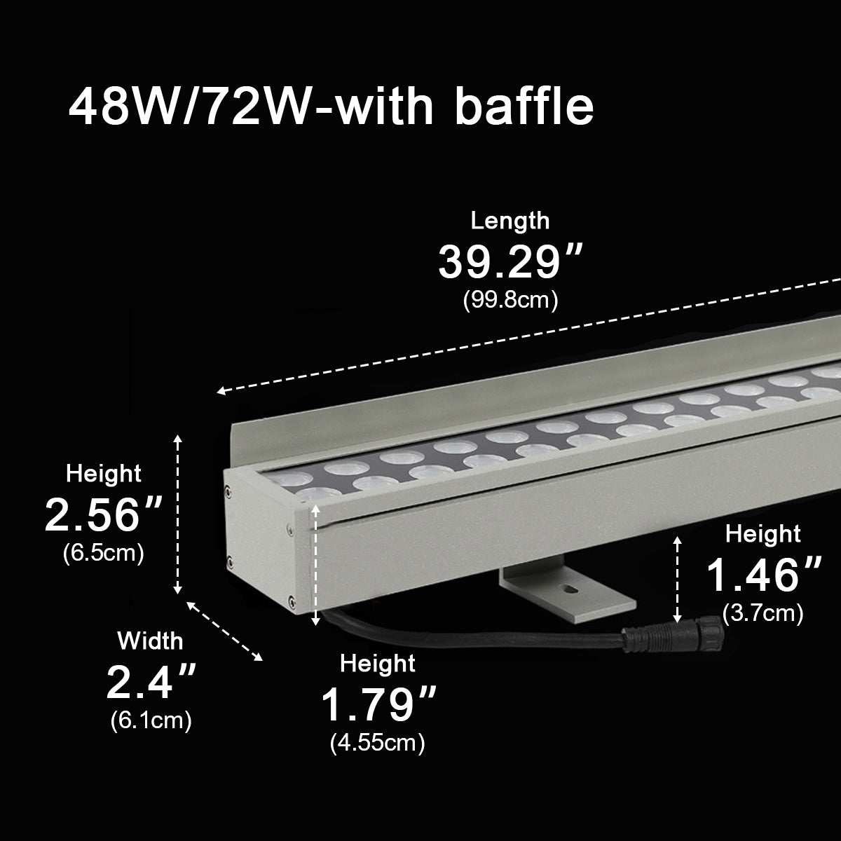 DC24V Low Voltage Waterproof Outdoor LED Wall Washer Lights 39.37''
