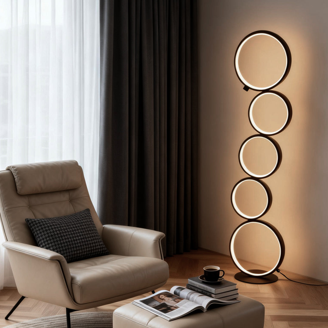 Decorative Floor Lamps Five-Ring Layered Art Floor Lamp