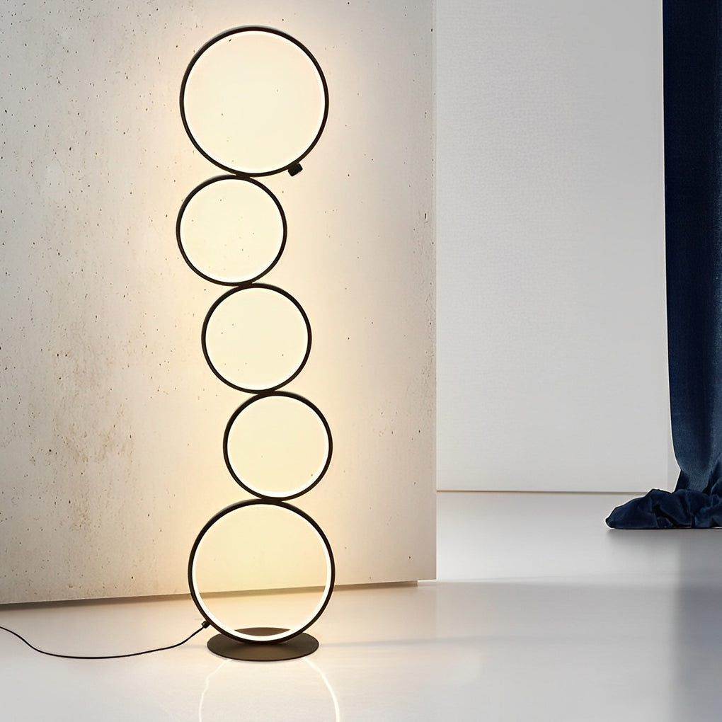 Decorative Floor Lamps Five-Ring Layered Art Floor Lamp