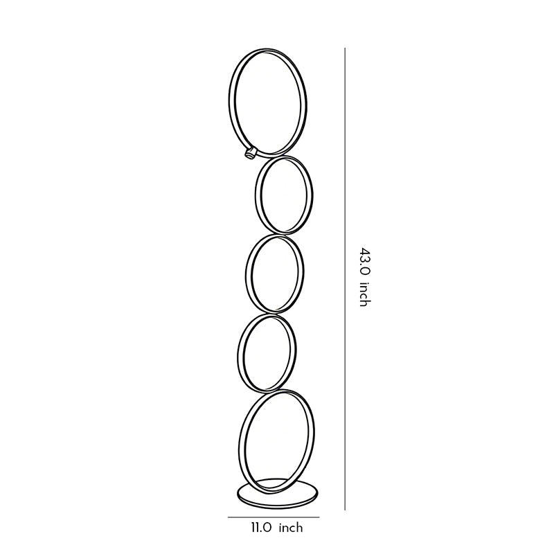 Decorative Floor Lamps Five-Ring Layered Art Floor Lamp