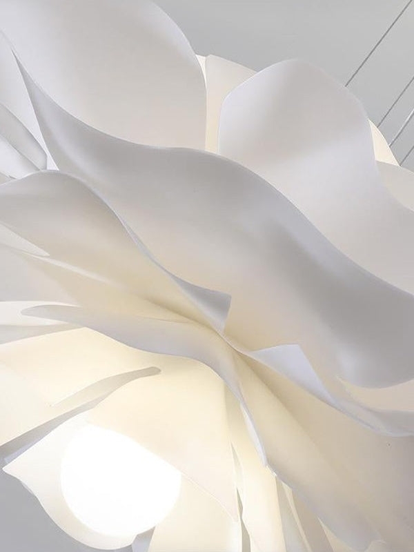 Handcrafted White Lotus Flower Pendant Light - Vintage Nordic Acrylic Design
