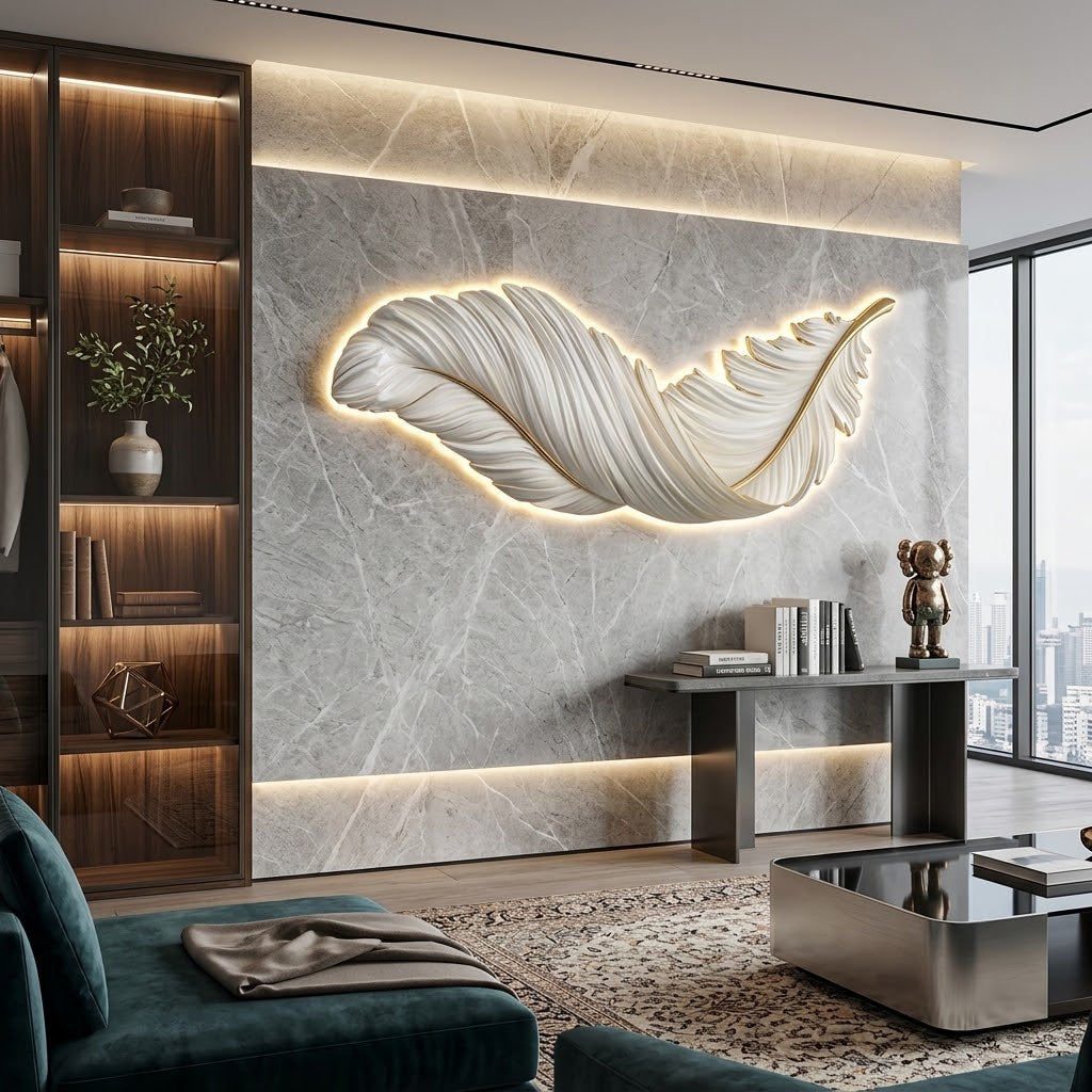 Feather Wall Lamp Modern Luxury Creative LED Art Deco Lamp
