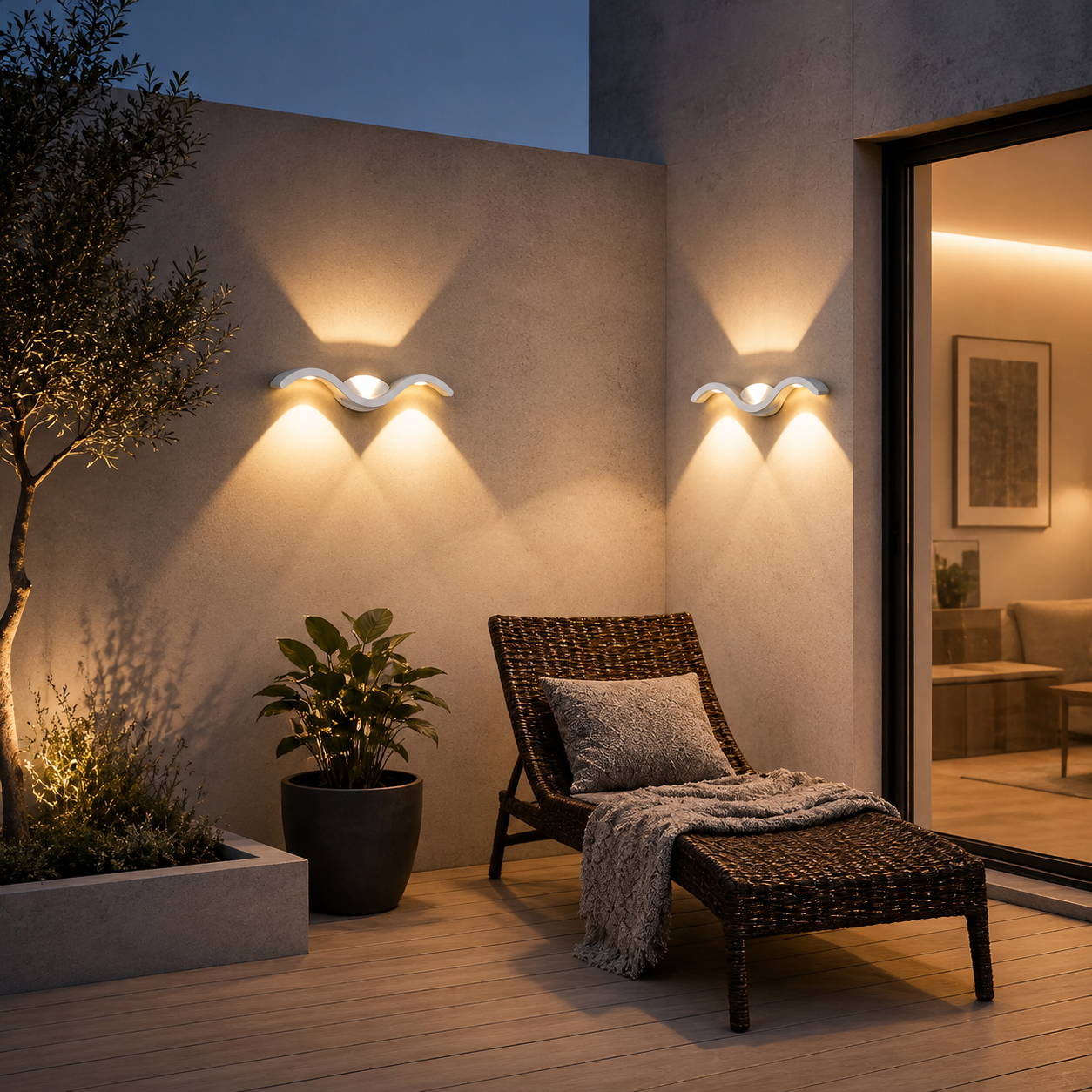 Wave Wall Sconce Outdoor Creative Up-Down LED Light