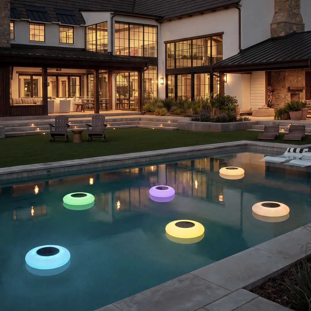 Floating Pond Lamp Rgb Solar-Powered Pool White Light