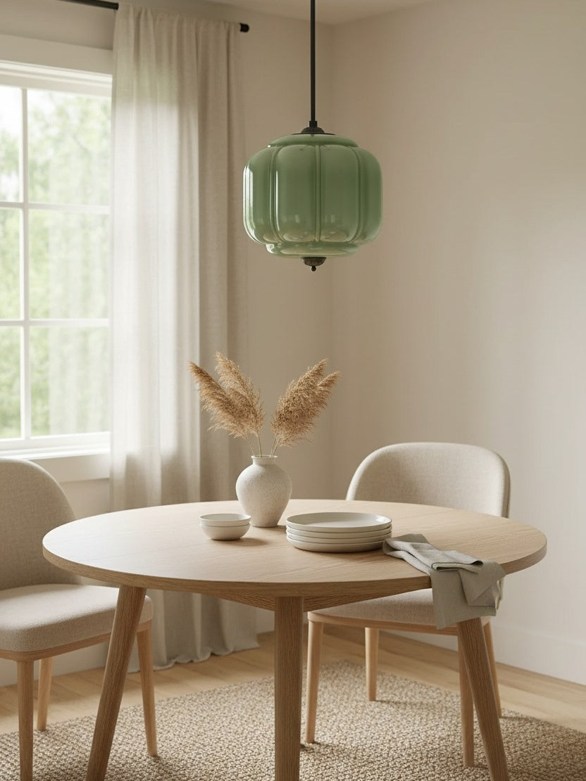 American Vintage Cream Glass Shade Shaped Chandelier