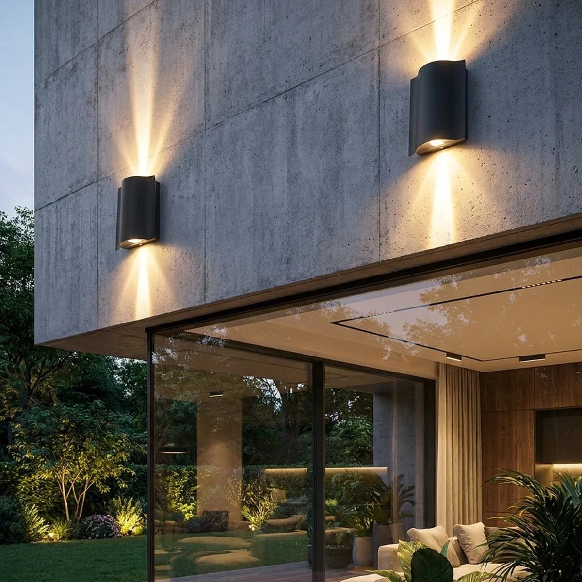 Beam Wall Light Wavy Aluminum Outdoor LED Up-Down Light