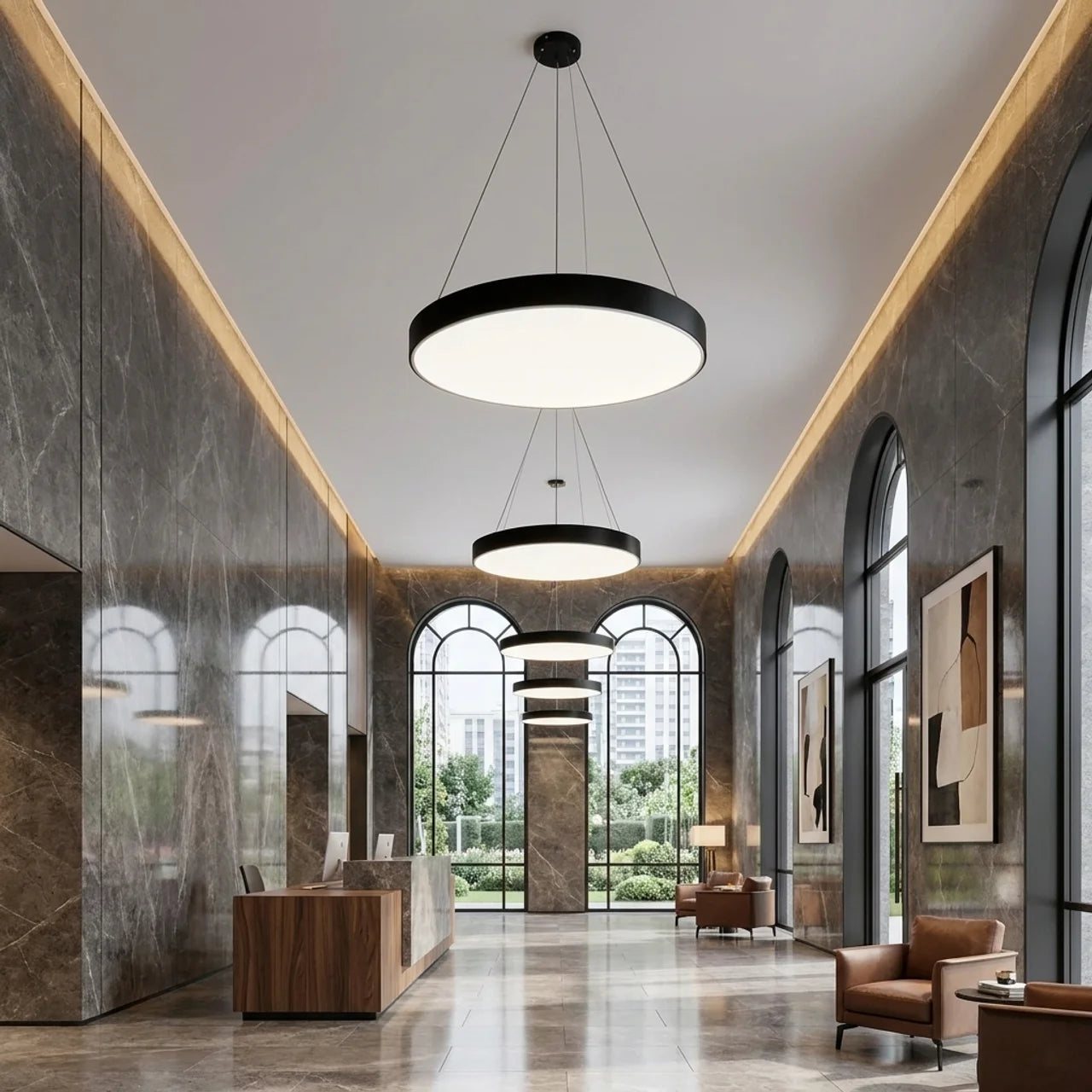 Round Pendant Lights Minimalist Metal Ceiling Light