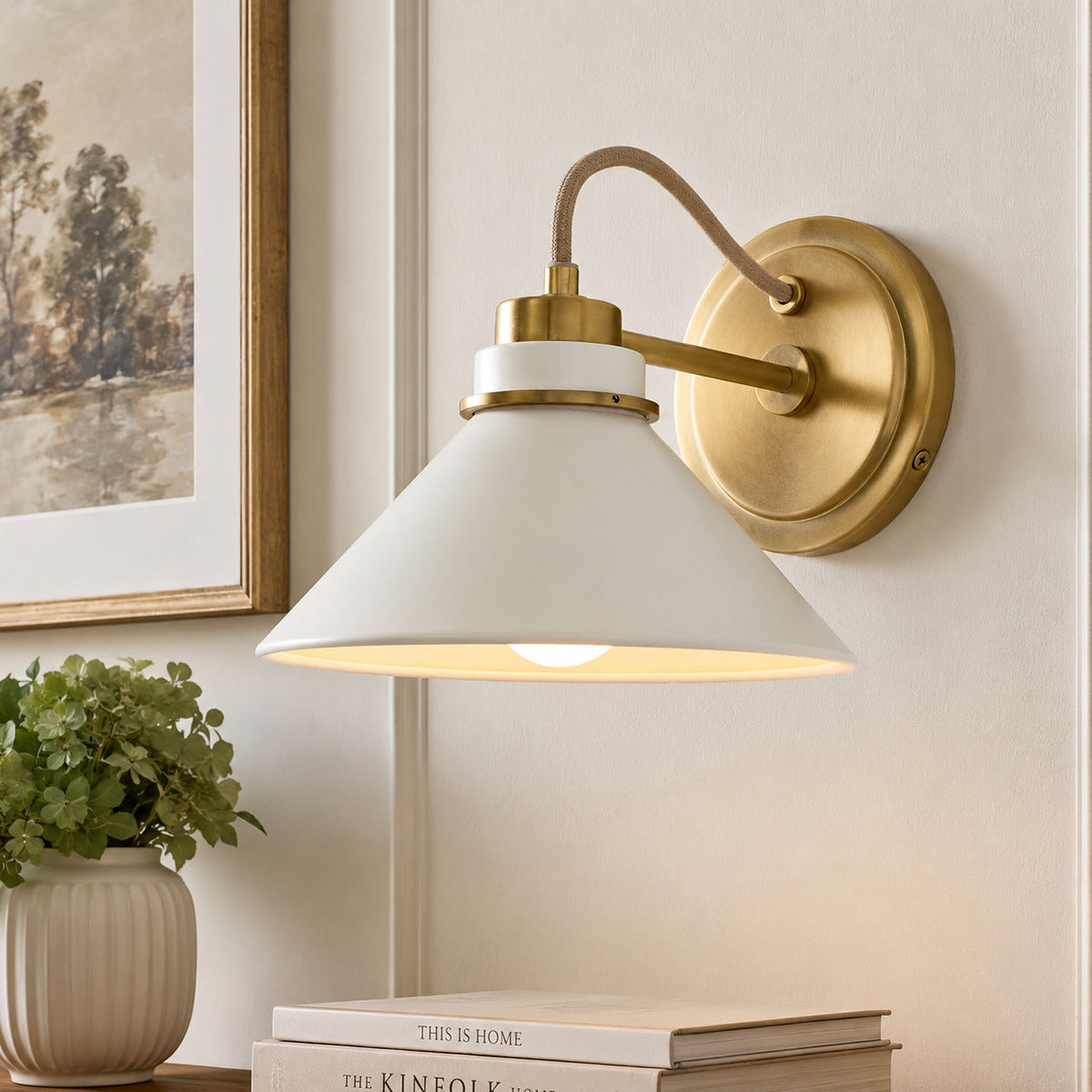 Curved Arm Globe Wall Sconce – Modern Industrial Wall Lamp for Bathroom, Bedroom, and Hallway