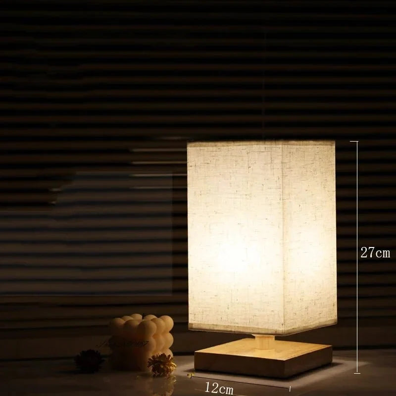 Modern Wood and Fabric Lamp