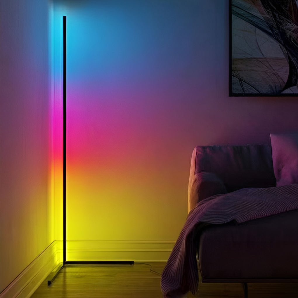 RGB Corner Floor Lamp Modern Minimalist Black LED Lamp