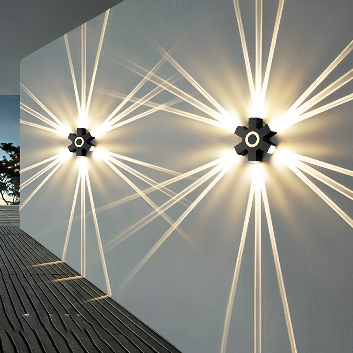 Modern Waterproof Black Outdoor LED Wall Lights Spotlights