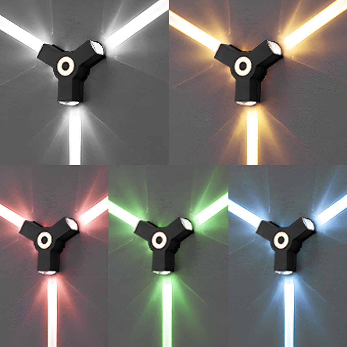 Modern Waterproof Black Outdoor LED Wall Lights Spotlights