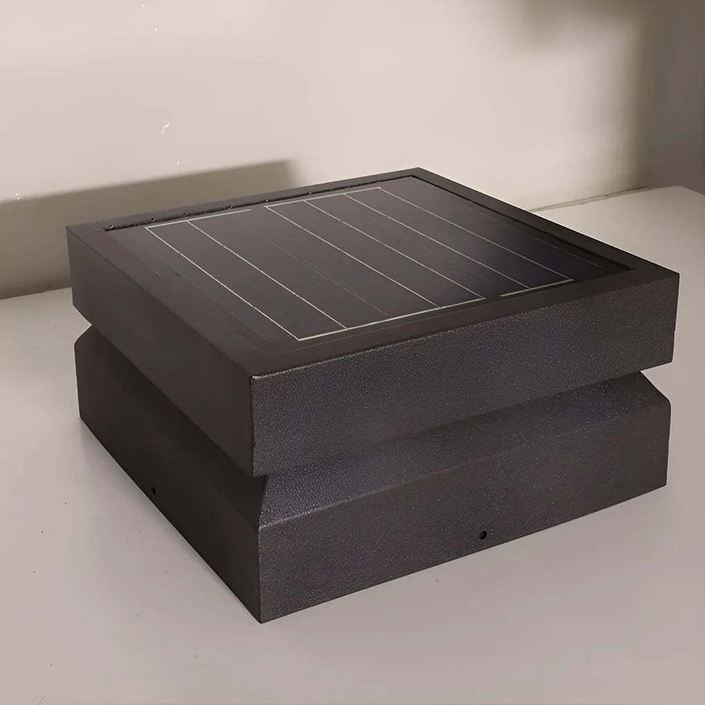 Outdoor Solar Lights Deck Modern Square Waterproof Black Light