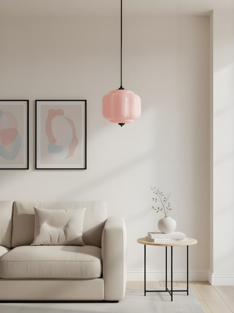 American Vintage Cream Glass Shade Shaped Chandelier