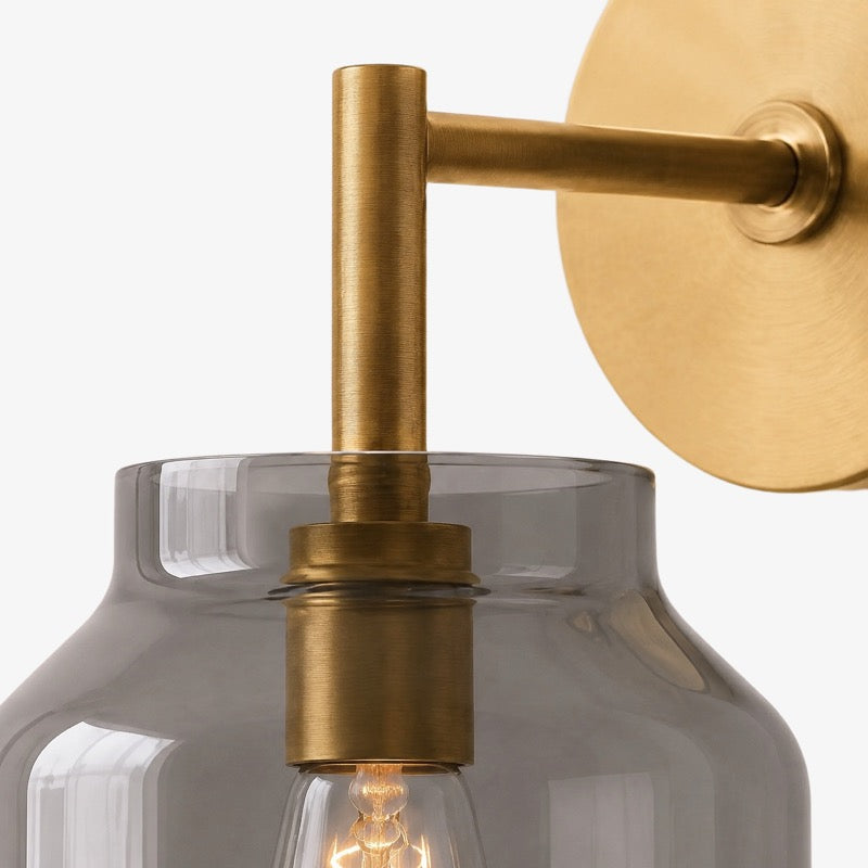 Minimal Wall Sconce – Vintage Milk Glass Sconce and Metal Accent