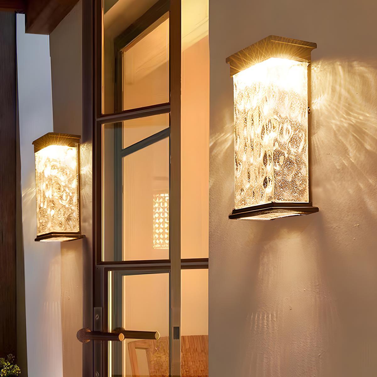 Rectangle Water Wave Waterproof Outdoor Porch LED Exterior Wall Lights