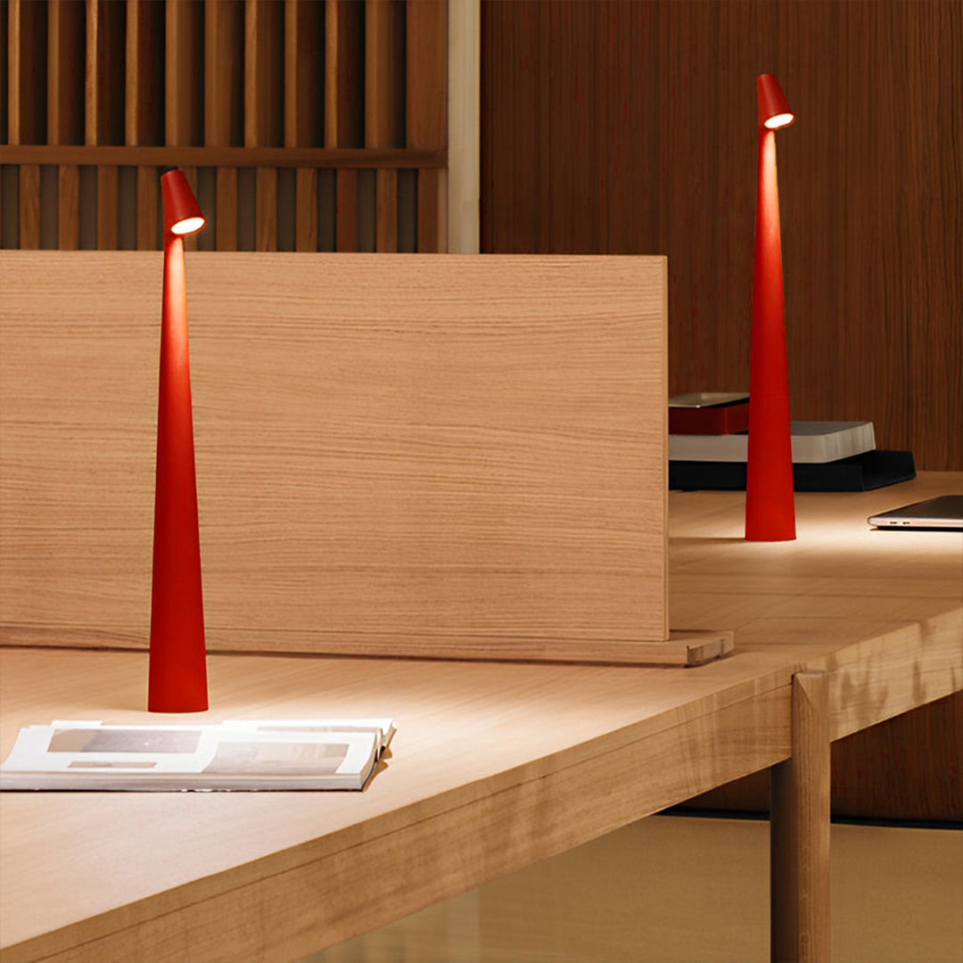 Cone Shaped Table Lamp Modern LED Dimmable Metal Light