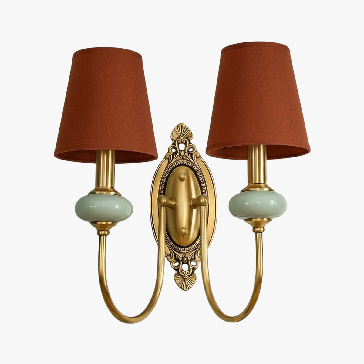 Classic Fabric Shade Sconce – Ceramic Wall Light for Hallway or Bedroom