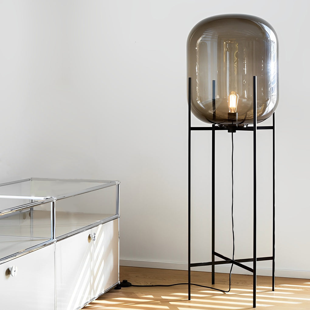 Bubble Glass Floor Lamp Industrial Hardware Rods Lamp