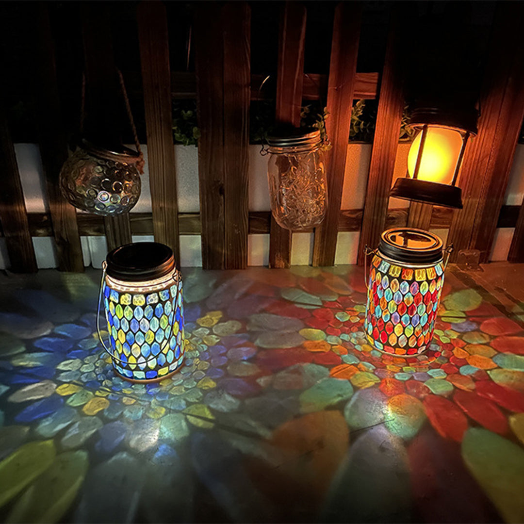 Colored Landscape Lights Solar Glass Mosaic Cup Lamp