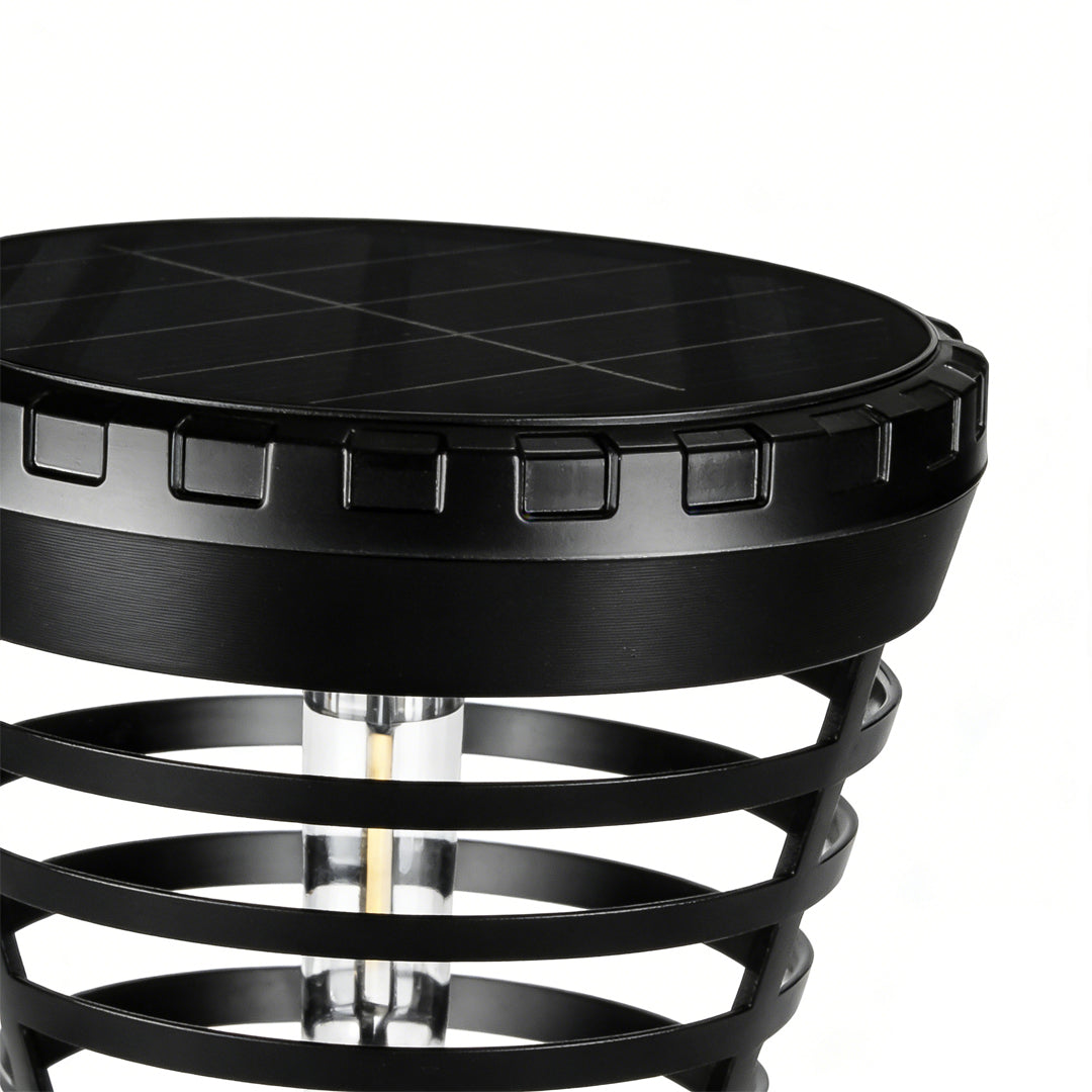 Solar Torch Light Open Multi-ring Conical LED Pathway Light
