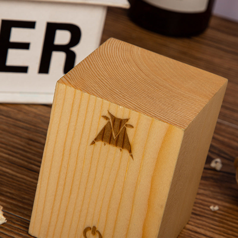 Square Wood Lamp Modern LED Cube Wood Grain Decorative Lamp
