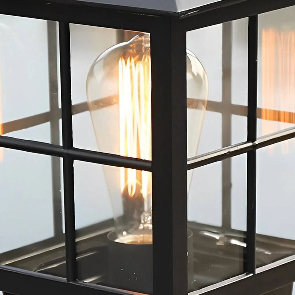Stone Light Pillar Traditional Black Waterproof LED Light