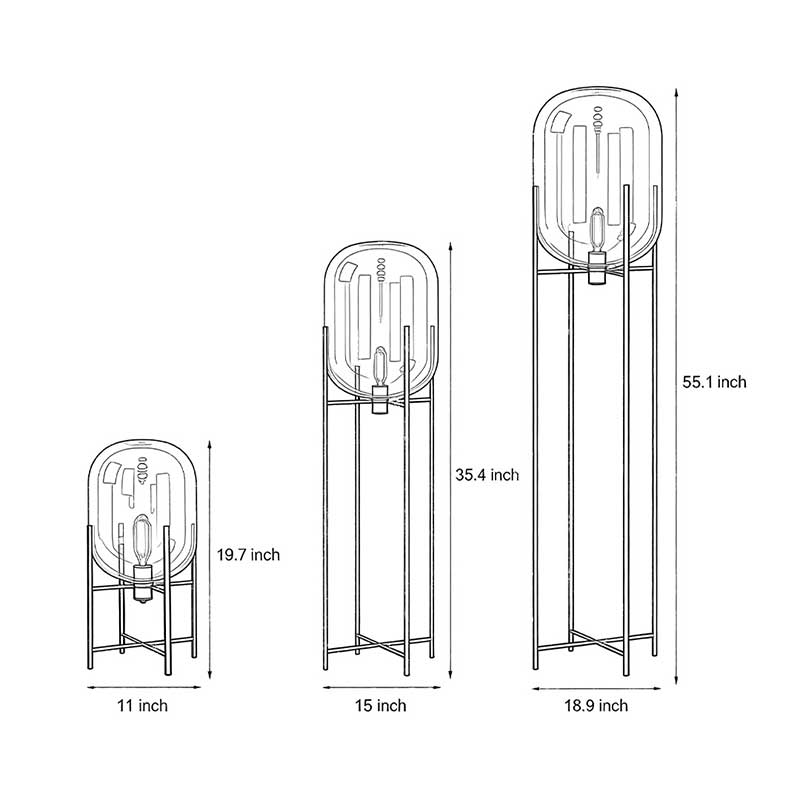 Bubble Glass Floor Lamp Industrial Hardware Rods Lamp