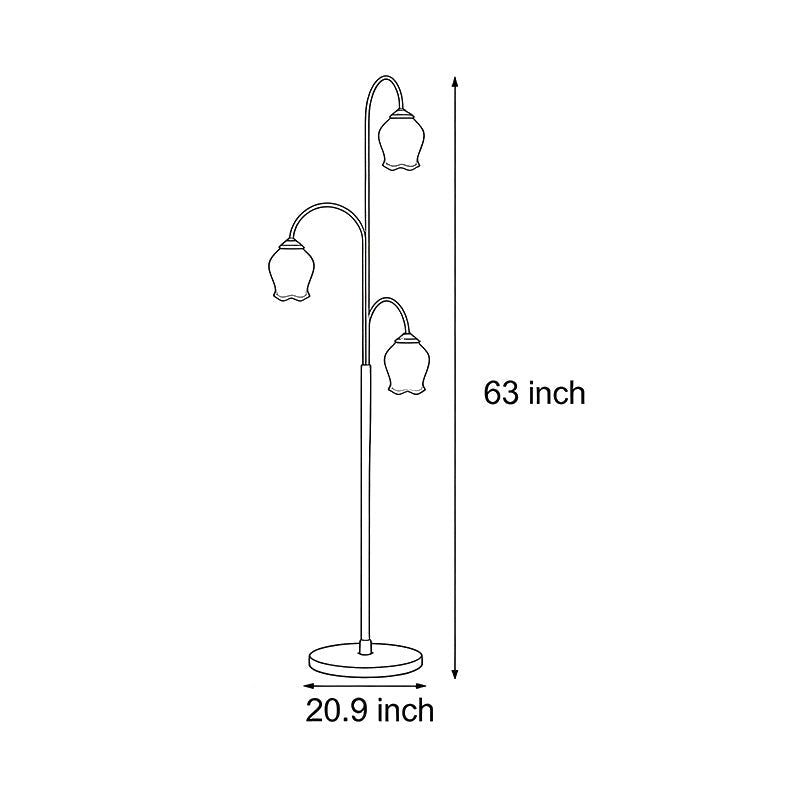 Tulip Floor Light French Three‑light Arc Iron Lamp