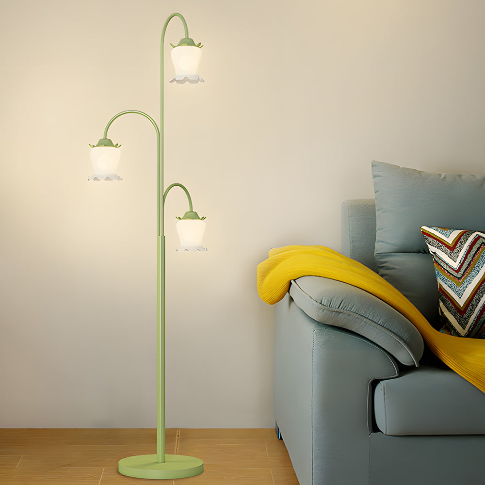 Tulip Floor Light French Three‑light Arc Iron Lamp