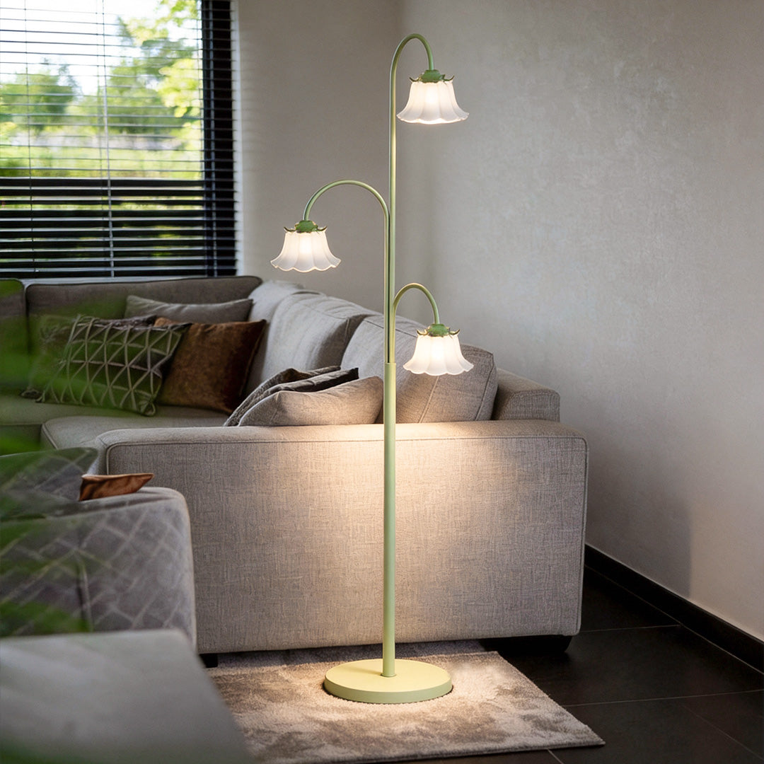 Tulip Floor Light French Three‑light Arc Iron Lamp
