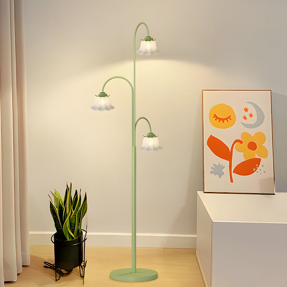 Tulip Floor Light French Three‑light Arc Iron Lamp