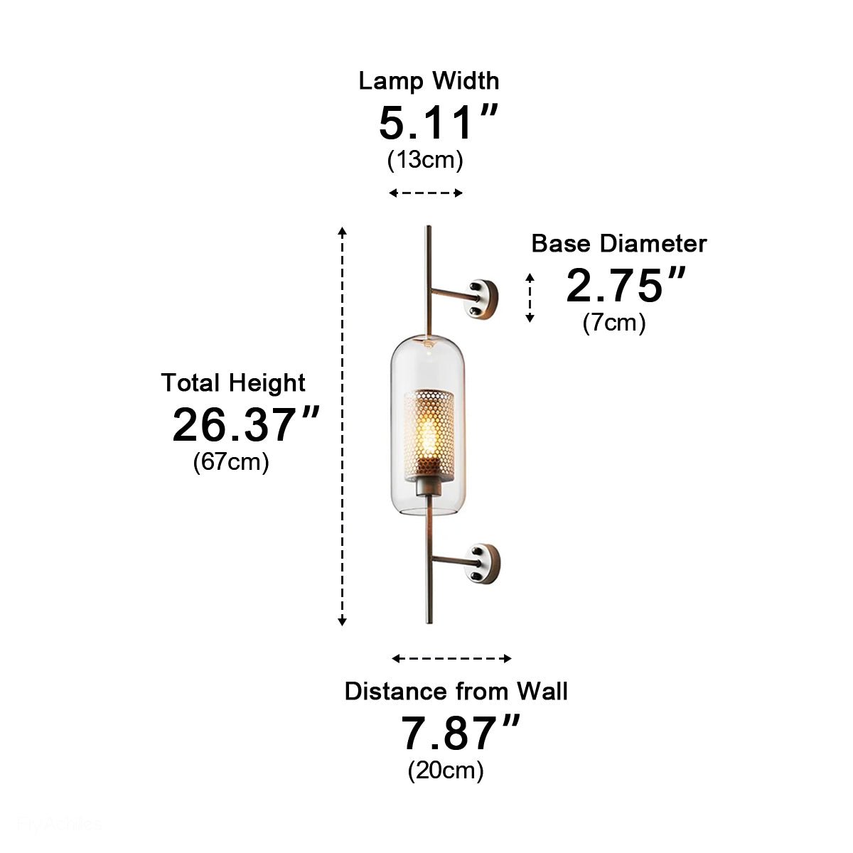 Vintage Luxury Industrial Cylinder Glass LED Wall Sconces