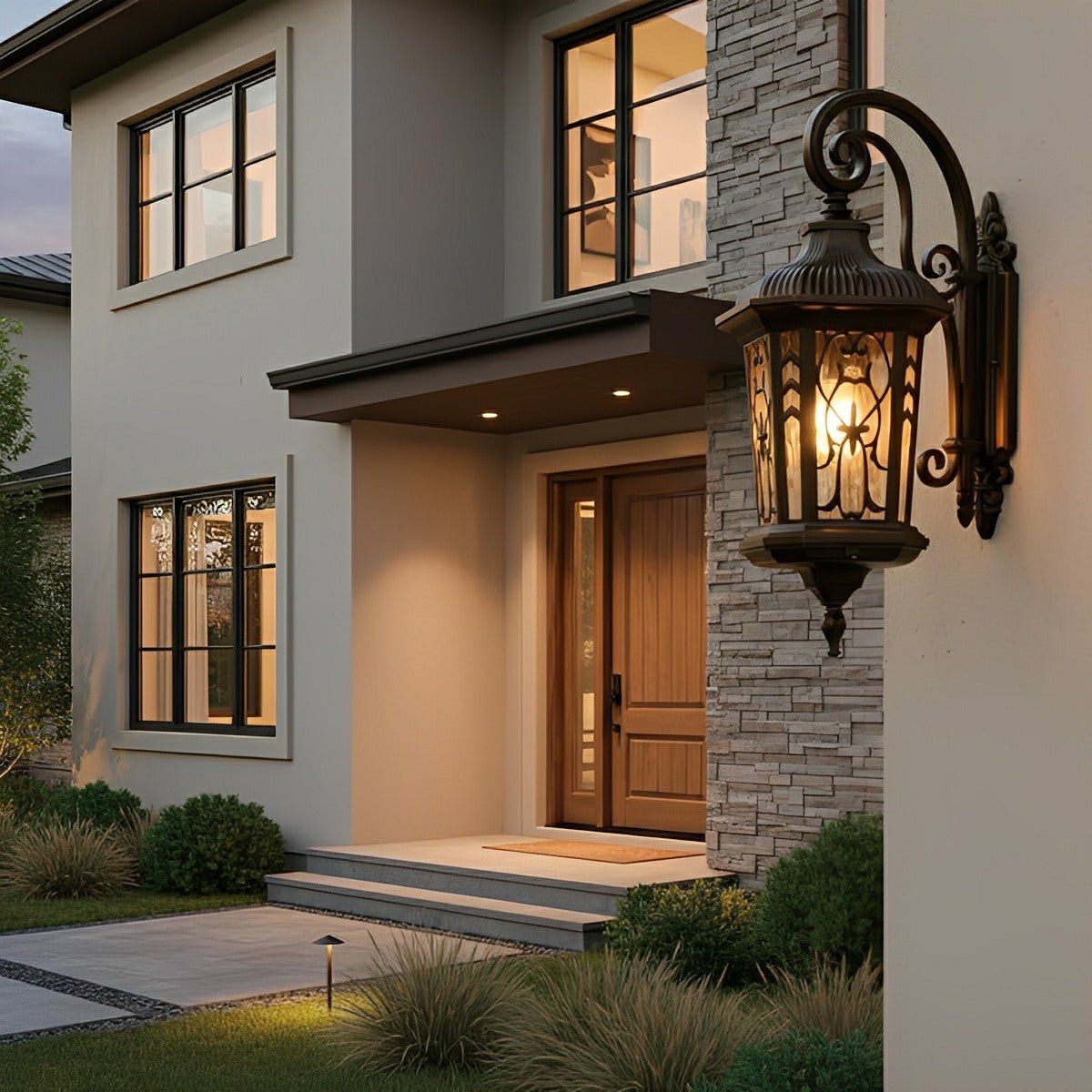Vintage Waterproof Window Paper-cuts Outdoor LED Porch Light Exterior Wall Lights
