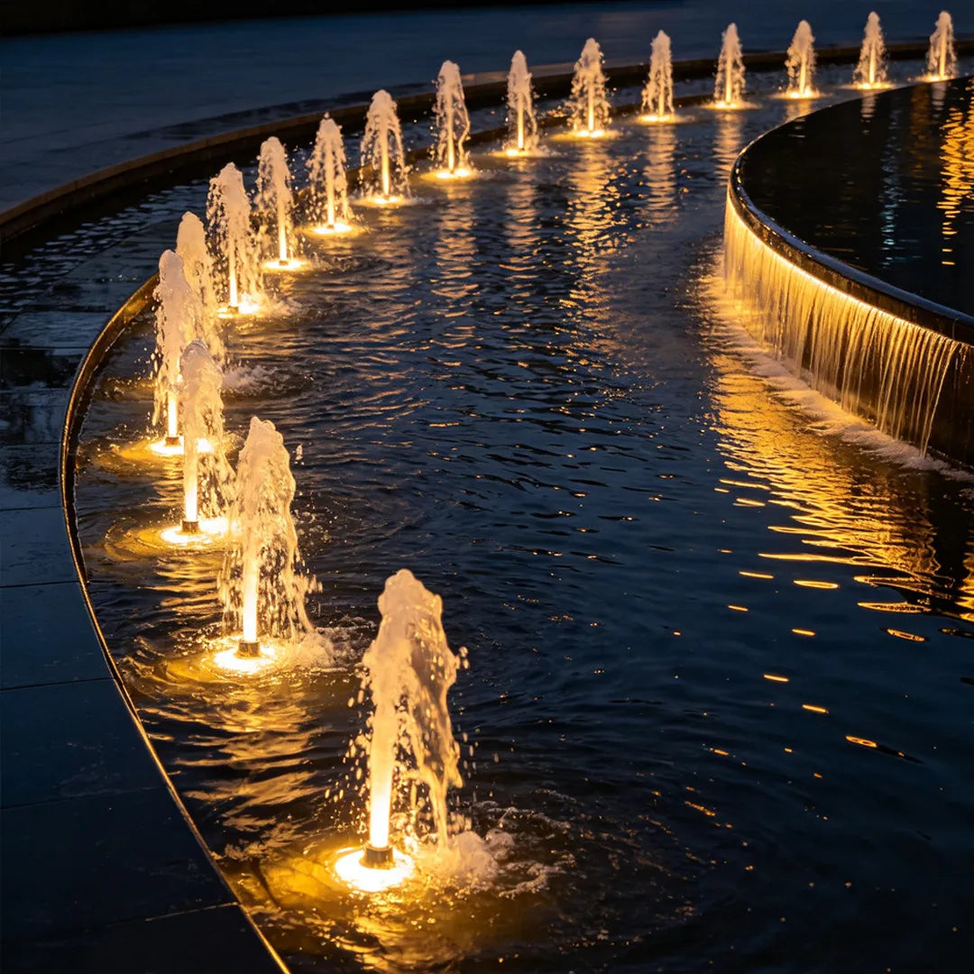 Water Fountain Lights LED Waterproof Stainless Steel Lamp