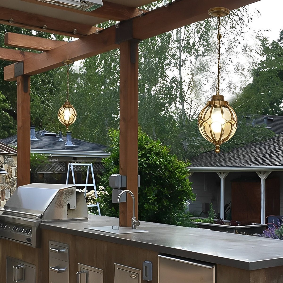 Waterproof Aluminum Ball Outdoor Chandelier Light Hanging Pendan Light