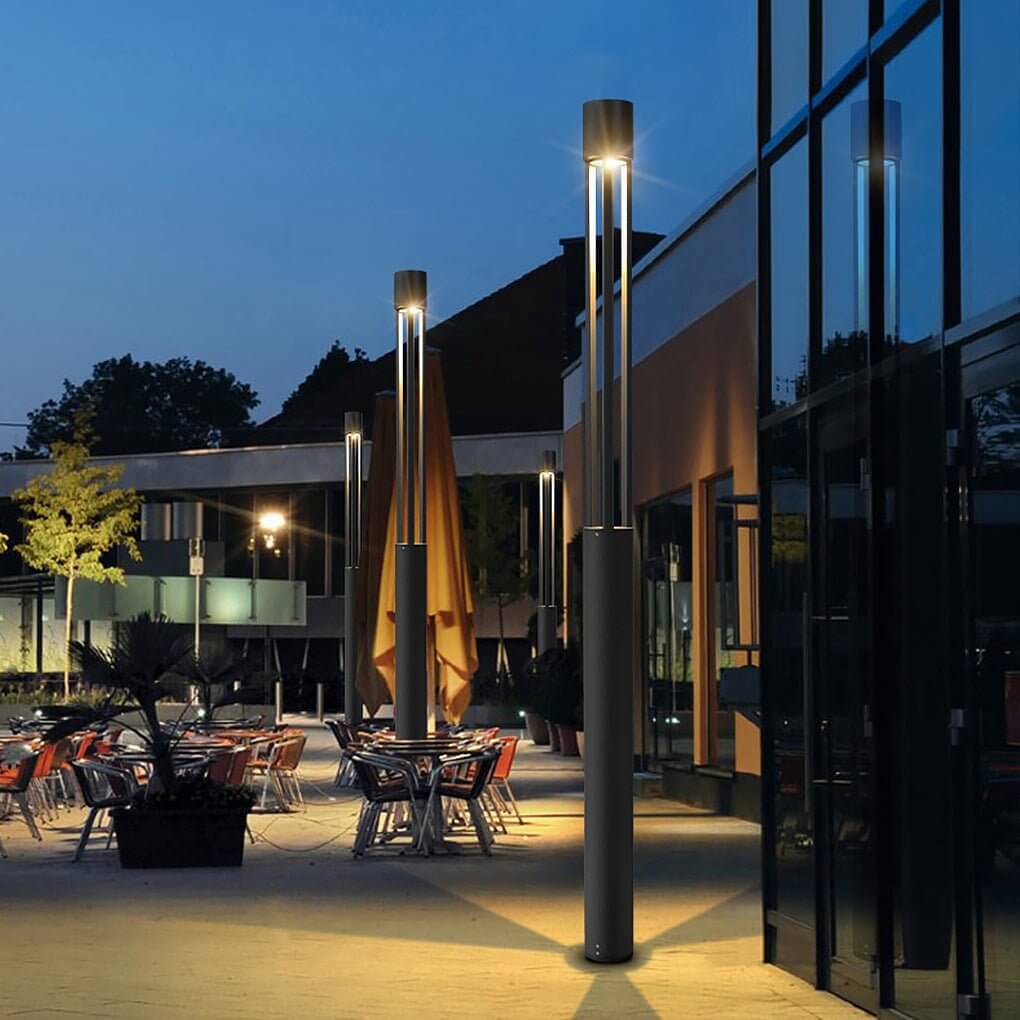 LED Bollard Path Lights Modern Black Landscape Light