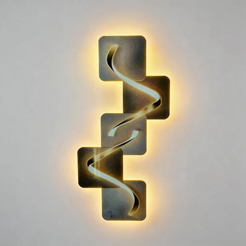 Wave Pattern Wall Sconce Geometric LED Art Decorative Light