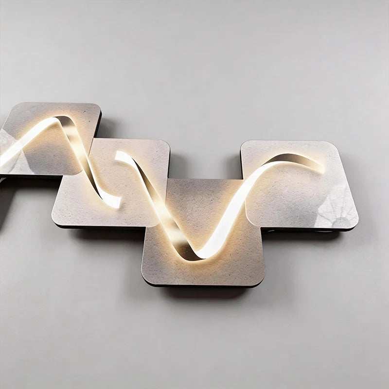 Wave Pattern Wall Sconce Geometric LED Art Decorative Light
