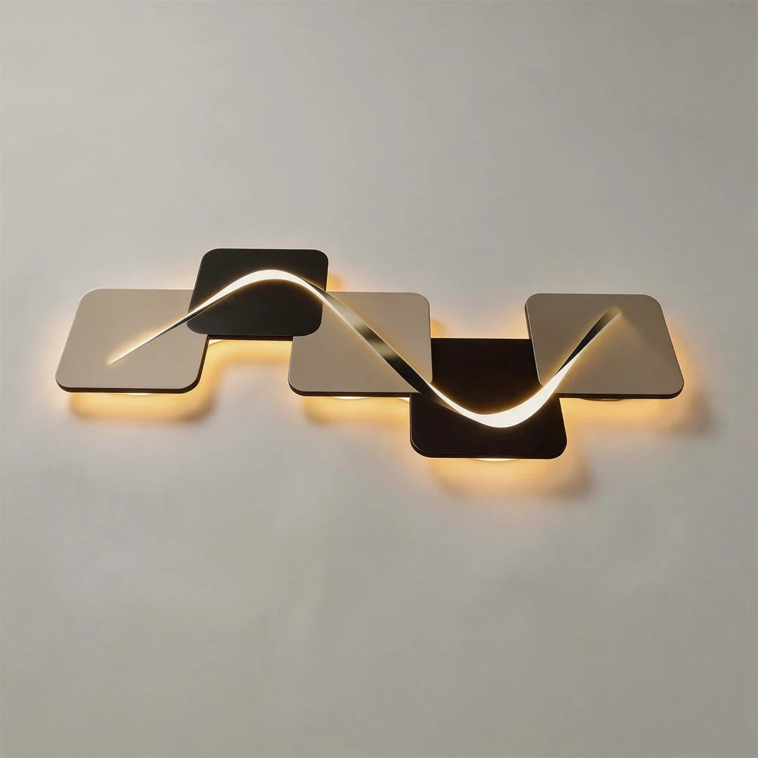 Wave Pattern Wall Sconce Geometric LED Art Decorative Light