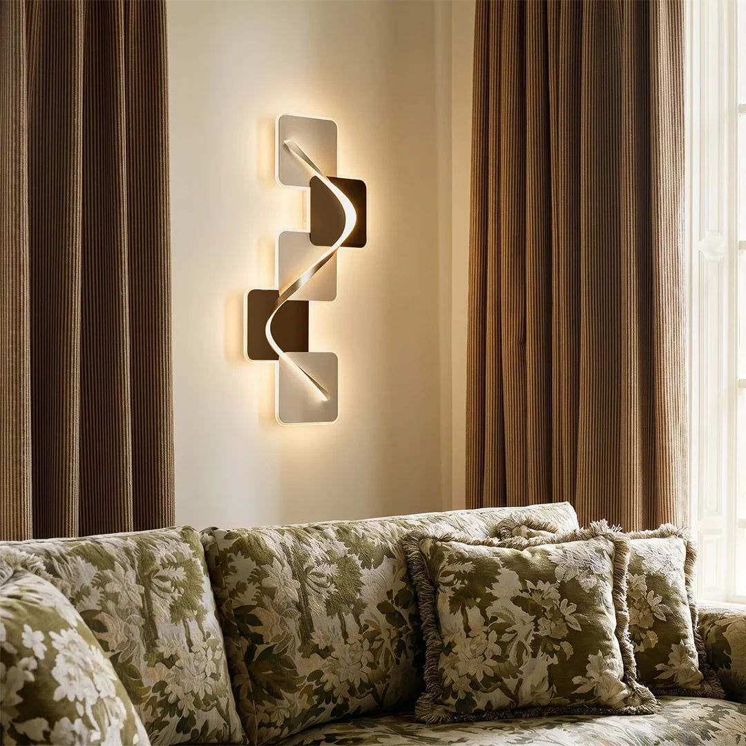 Wave Pattern Wall Sconce Geometric LED Art Decorative Light