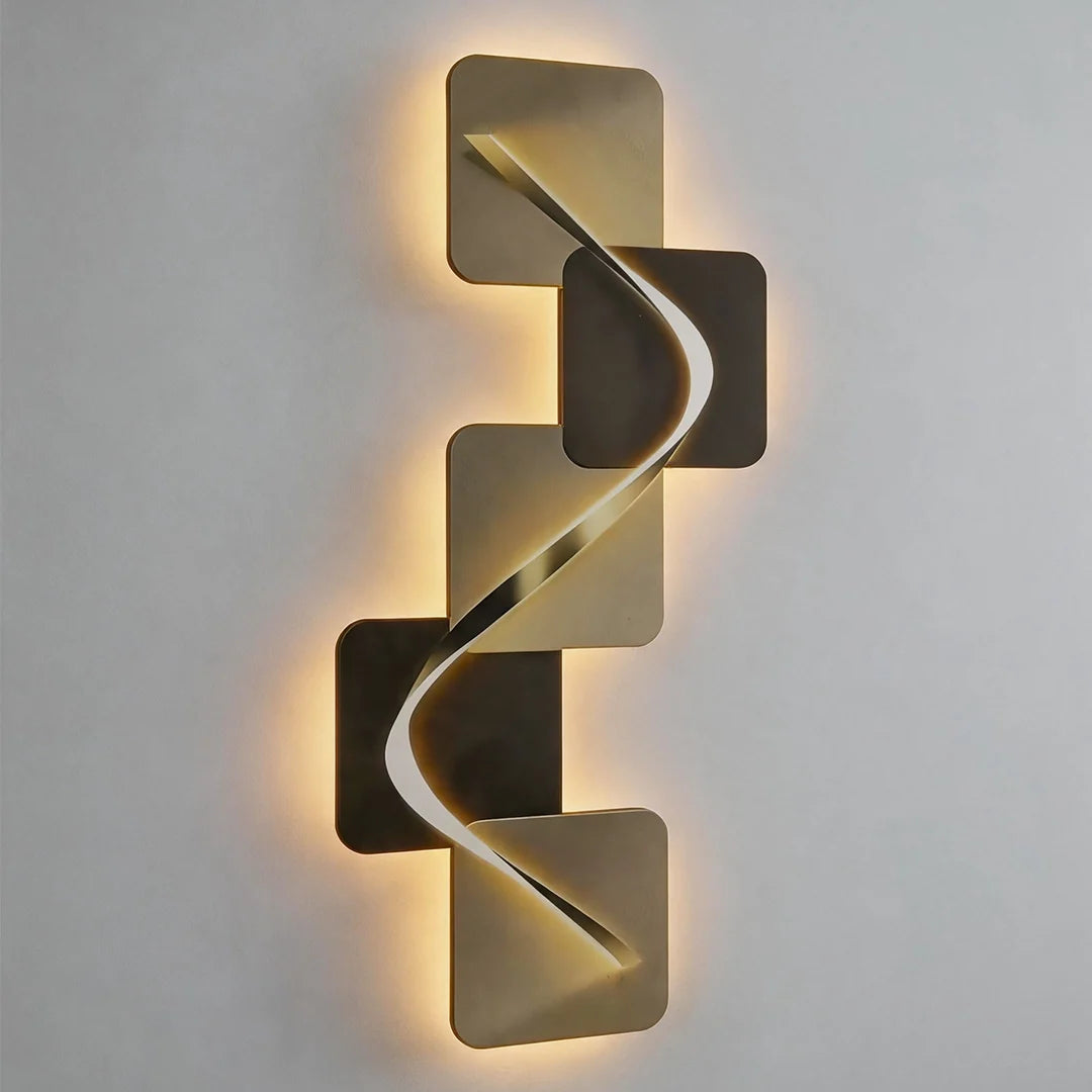 Wave Pattern Wall Sconce Geometric LED Art Decorative Light