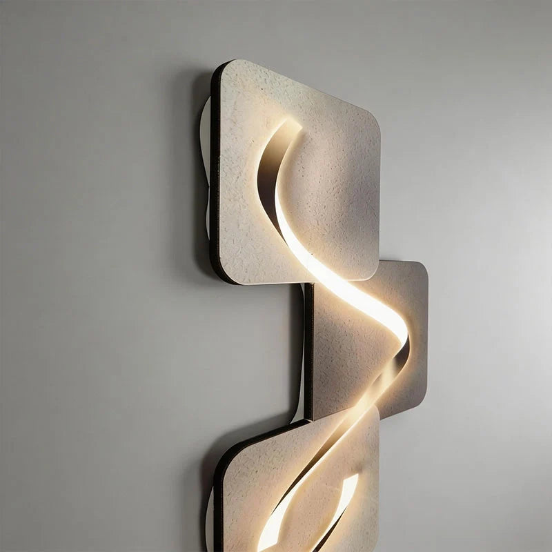 Wave Pattern Wall Sconce Geometric LED Art Decorative Light