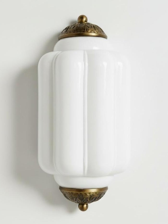 Vintage Milk Glass Flush Eloise Wall Sconce for Bedside Hallway