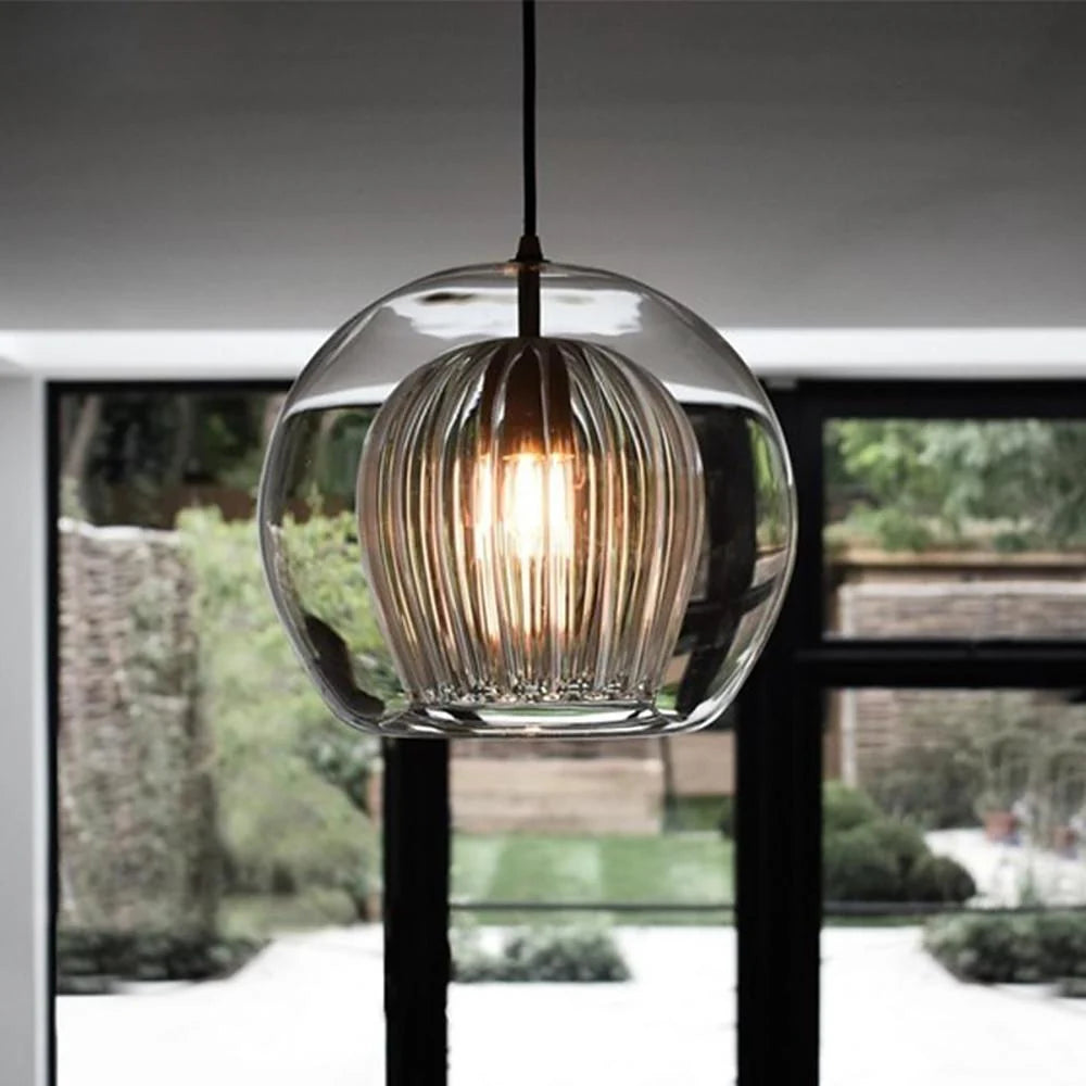 Unique Glass Globe LED Modern Pendant Light Hanging Lamp Island Light